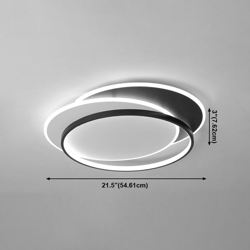 Metal Flush Mount Light Nordic 3-Light Bedroom Ceiling Lamps Fixture with Acrylic Shade