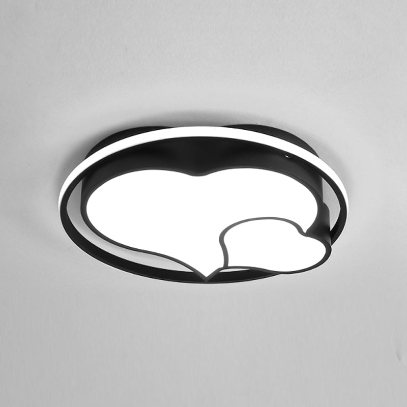 Nordic Heart Shape Ceiling Mount Light 3-Light Bedroom Ceiling Lamps with Acrylic Shade
