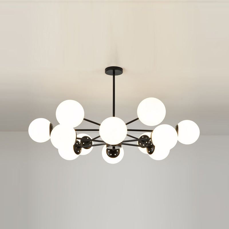 Sitting Room White Glass Chandelier Lighting Fixture Modern Chandelier Pendant Light