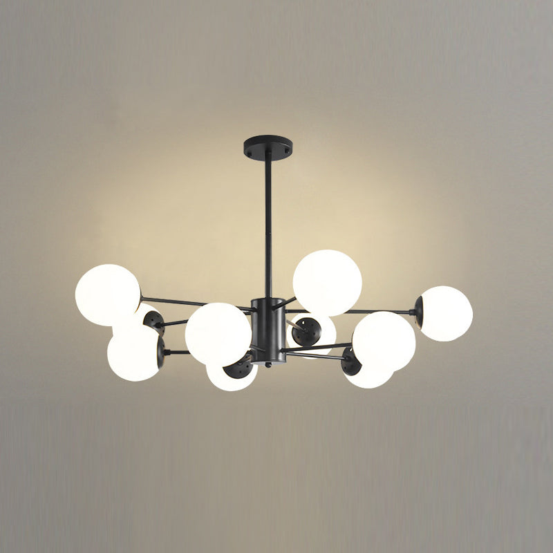 Sitting Room White Glass Chandelier Lighting Fixture Modern Chandelier Pendant Light