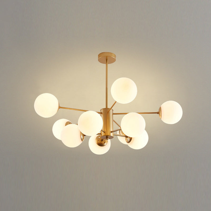 Sitting Room White Glass Chandelier Lighting Fixture Modern Chandelier Pendant Light