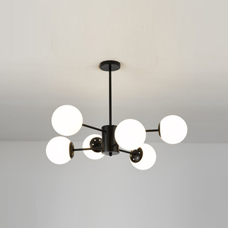 Sitting Room White Glass Chandelier Lighting Fixture Modern Chandelier Pendant Light