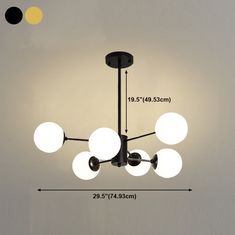 Sitting Room White Glass Chandelier Lighting Fixture Modern Chandelier Pendant Light