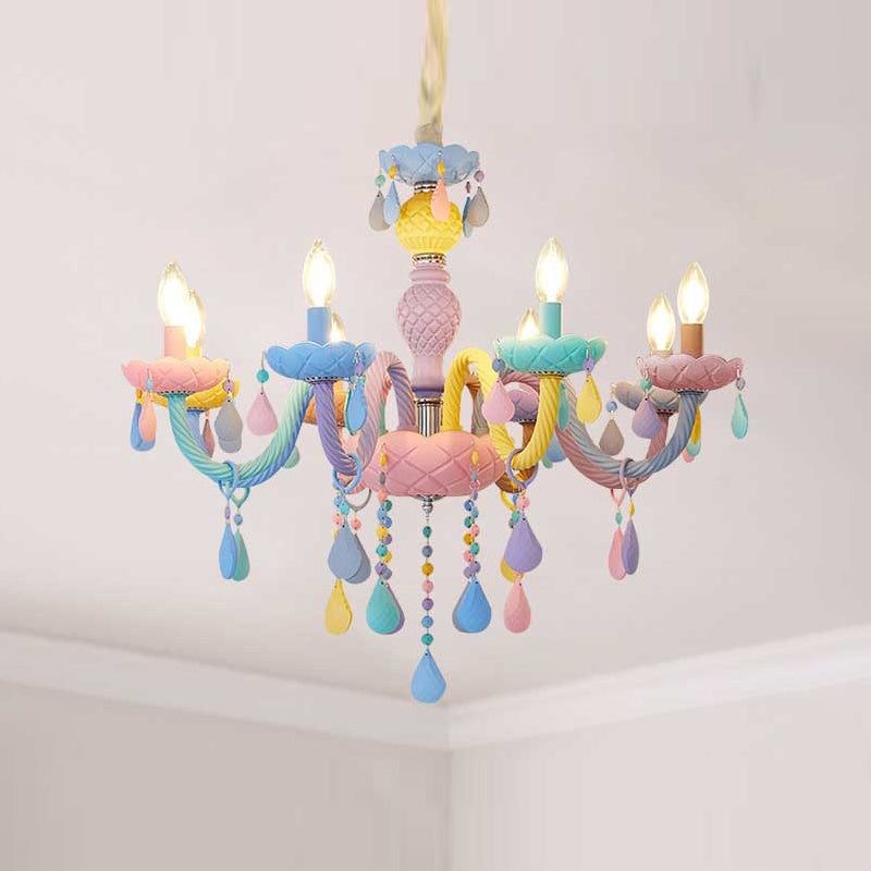 Nordic Macron Chandelier Candle Pendant Lighting Fixtures for Child Room