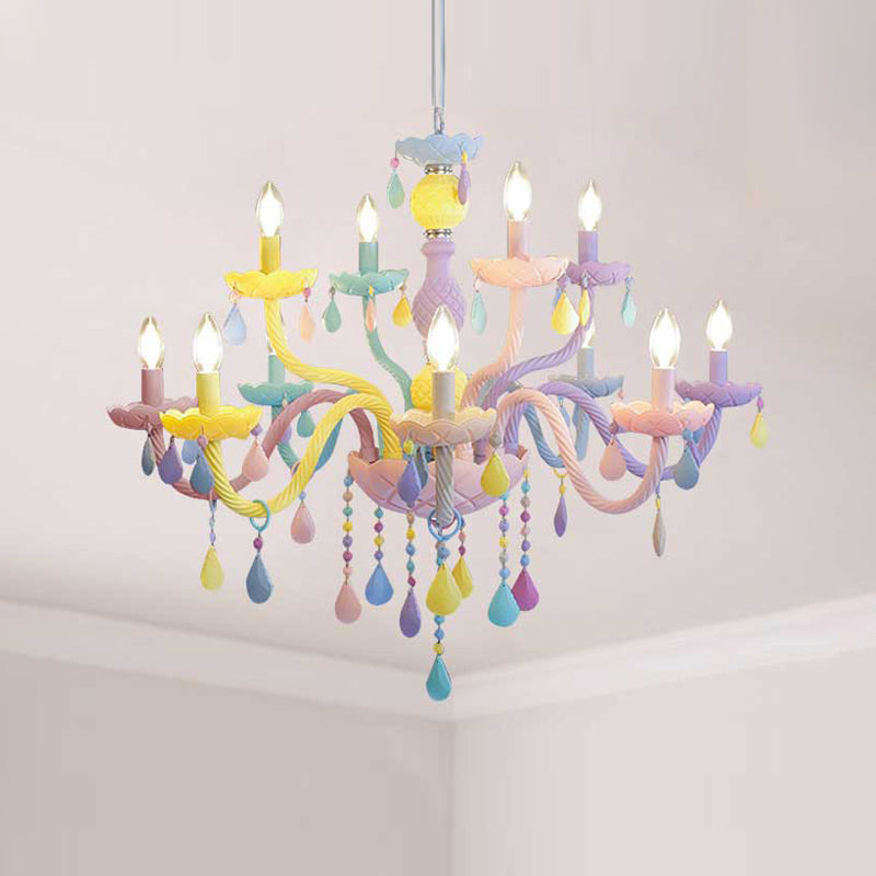 Nordic Macron Chandelier Candle Pendant Lighting Fixtures for Child Room