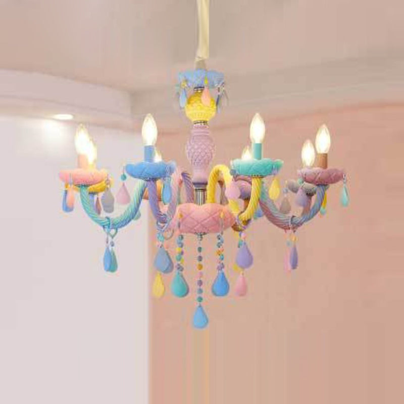 Nordic Macron Chandelier Candle Pendant Lighting Fixtures for Child Room