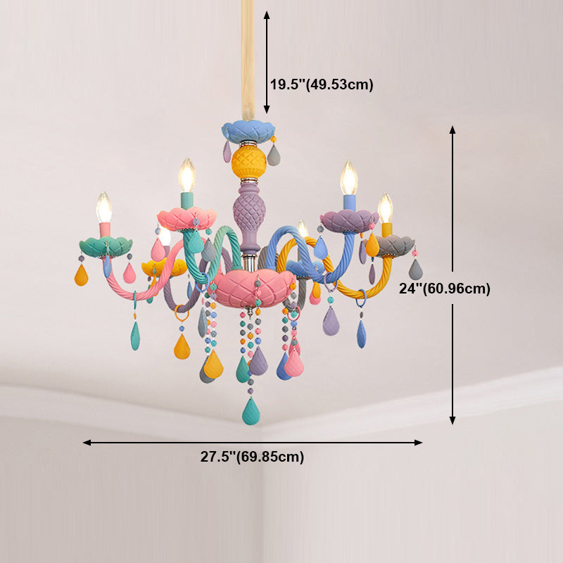 Nordic Macron Chandelier Candle Pendant Lighting Fixtures for Child Room