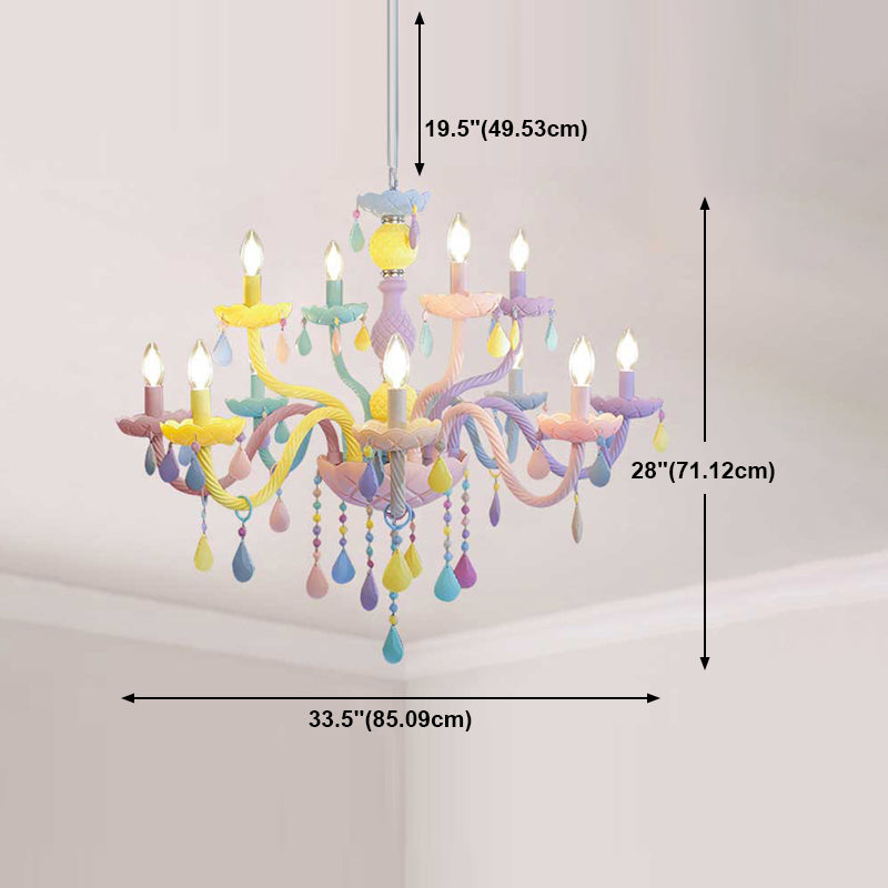 Nordic Macron Chandelier Candle Pendant Lighting Fixtures for Child Room