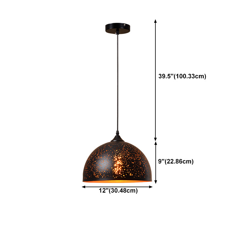 Lumière suspendue industrielle 1 pendentif lumineux avec une teinte en métal pour le salon