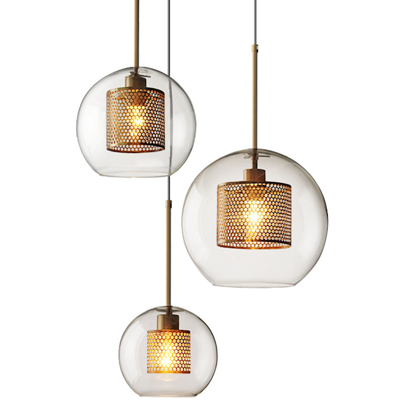 Industrial Glass Hanging Light Household Pendant Lighting for Living Room