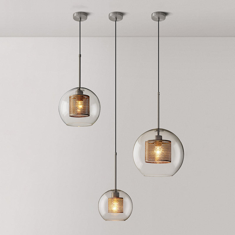 Industrial Glass Hanging Light Household Pendant Lighting for Living Room