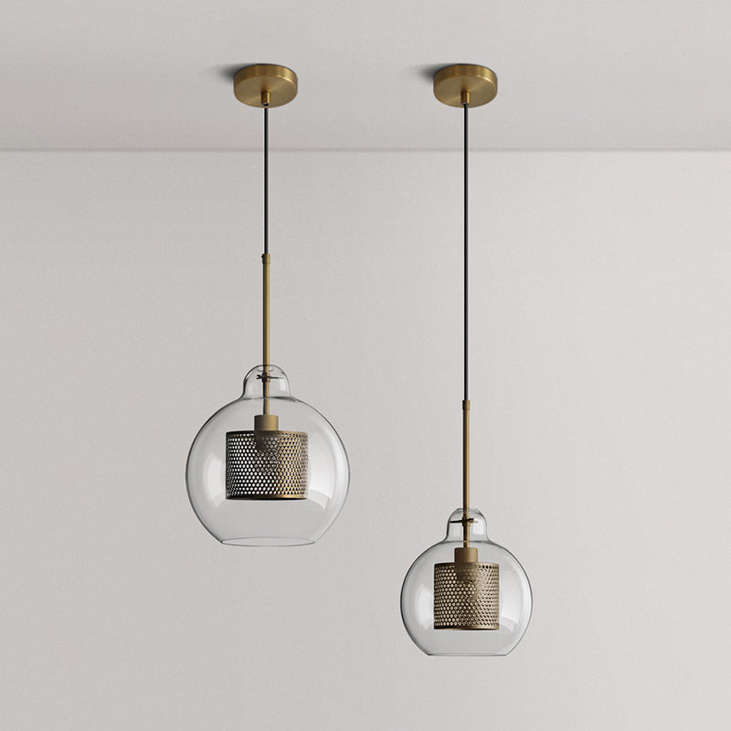 Industrial Glass Hanging Light Household Pendant Lighting for Living Room