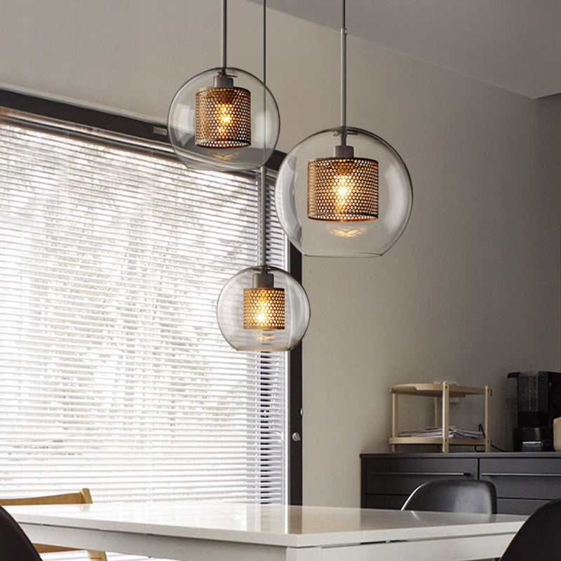 Industrial Glass Hanging Light Household Pendant Lighting for Living Room