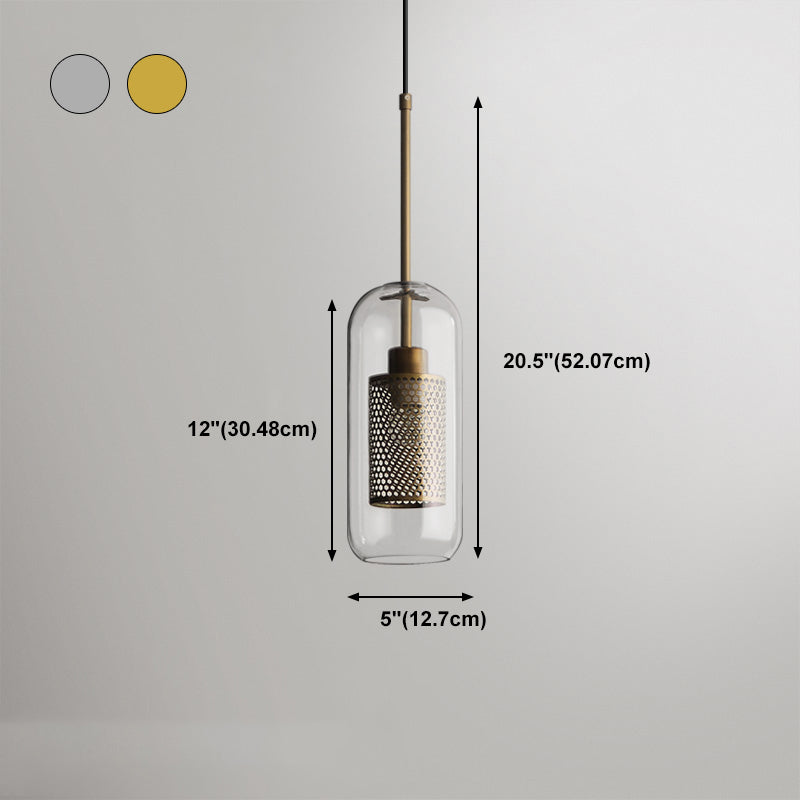 Industrial Glass Hanging Light Household Pendant Lighting for Living Room