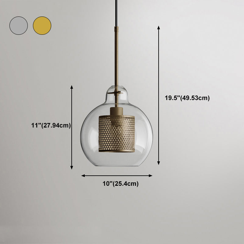 Industrial Glass Hanging Light Household Pendant Lighting for Living Room