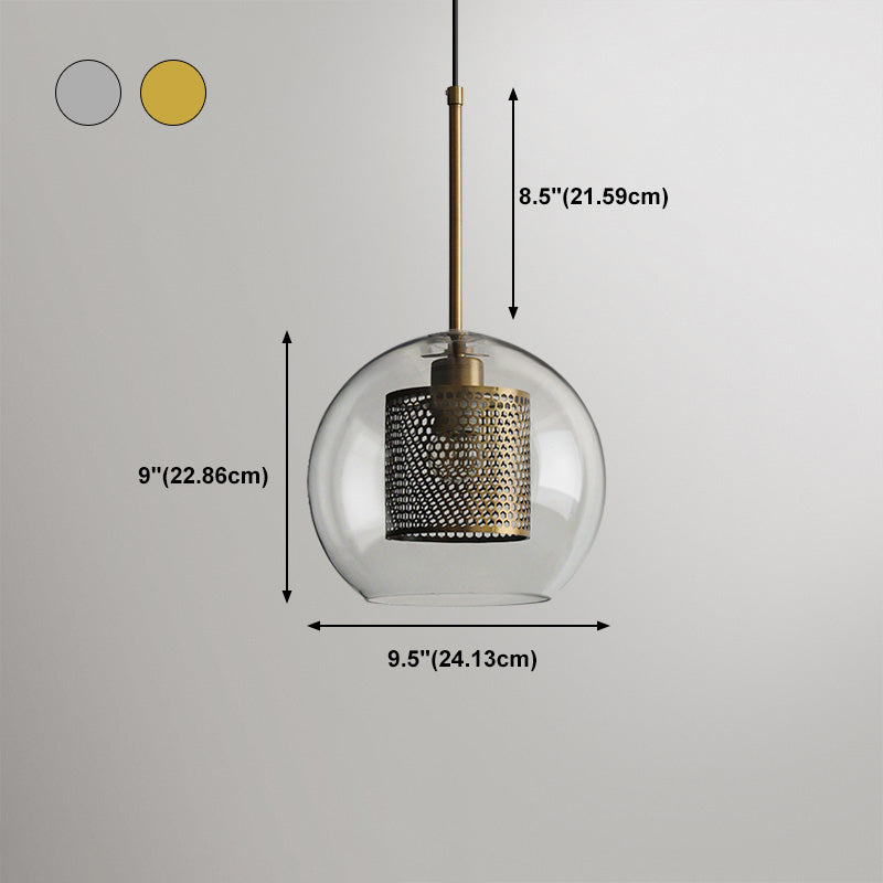 Industrial Glass Hanging Light Household Pendant Lighting for Living Room