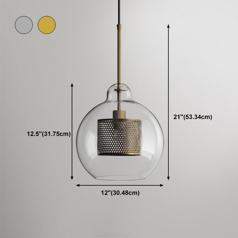 Industrial Glass Hanging Light Household Pendant Lighting for Living Room