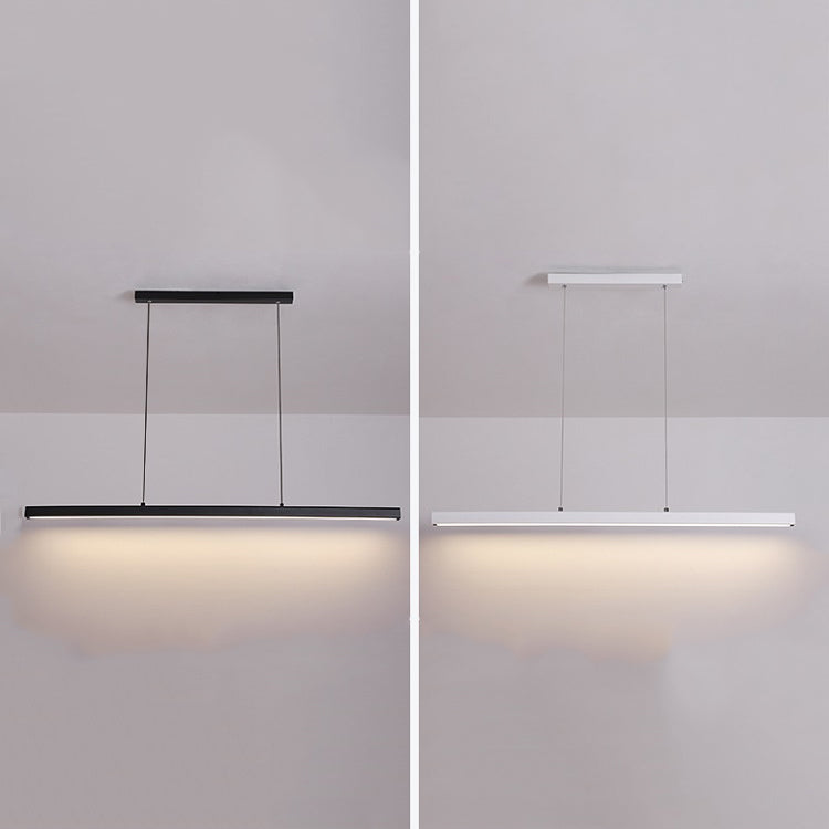 1-Light LED Island Light Fixture Simple Style Linear Hanging Lamp with Acrylic Shade