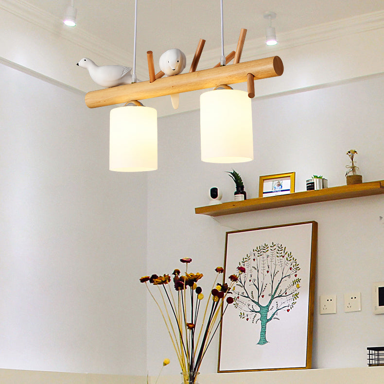 Lámpara simple de madera de madera accesorios de iluminación colgante de madera para comedor