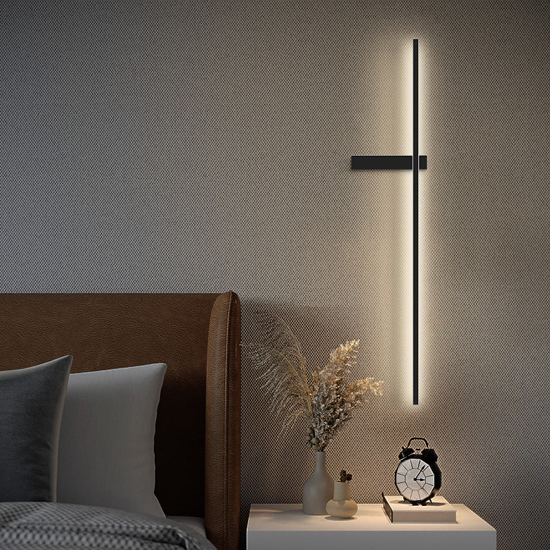 Moderne Wandleuchte minimalistische gerade LED -Wandleuchten mit Aluminium für Schlafzimmer