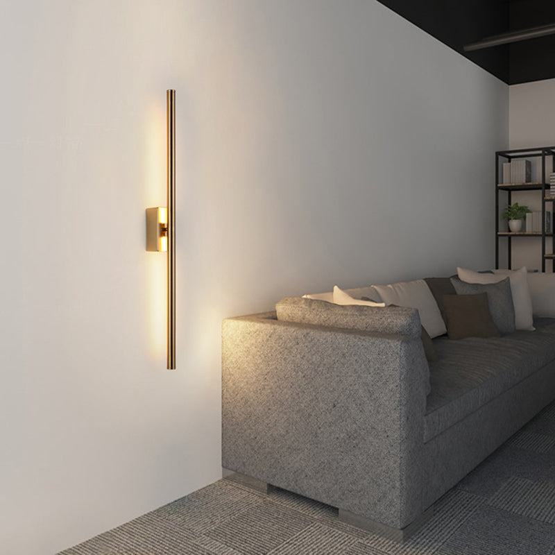 Stile moderno a muro leggero minimalista dritto a led muro con metallo per camera da letto