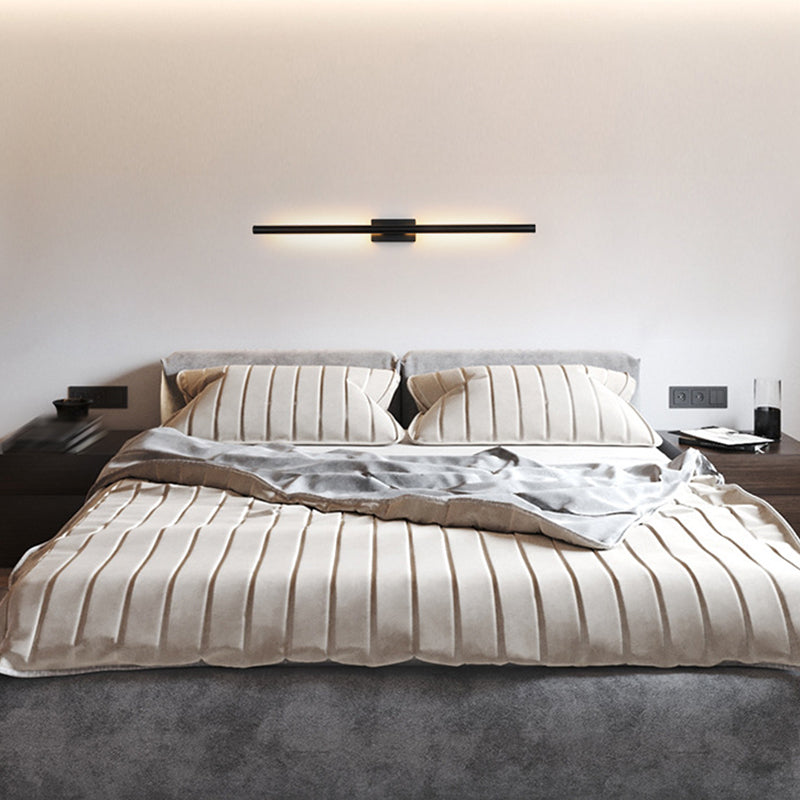 Stile moderno a muro leggero minimalista dritto a led muro con metallo per camera da letto