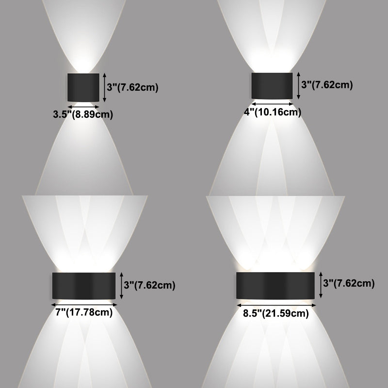 Moderne Aluminium -Wandleuchte geometrische schwarze Multi -Licht -Wandwaschmaschine für draußen