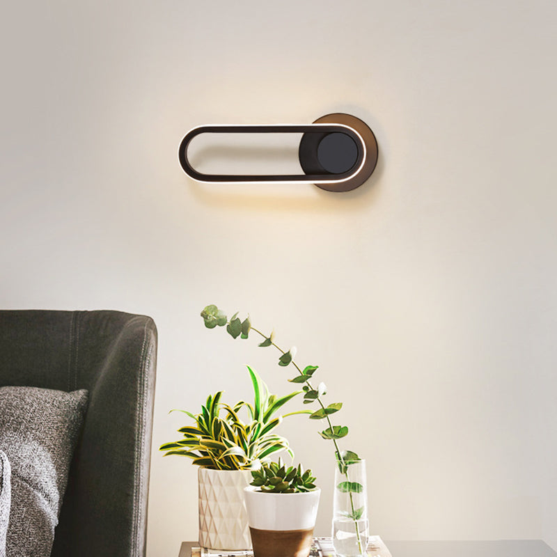 Forma ovale per parete in metallo in stile nordico forma ovale da 12 "Prontoni a parete a LED per camera da letto