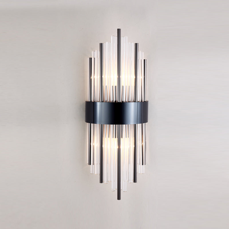 Moderne Metallwandlicht Geometrische 2 Lichter Wandleuchten mit Kristall für Schlafzimmer