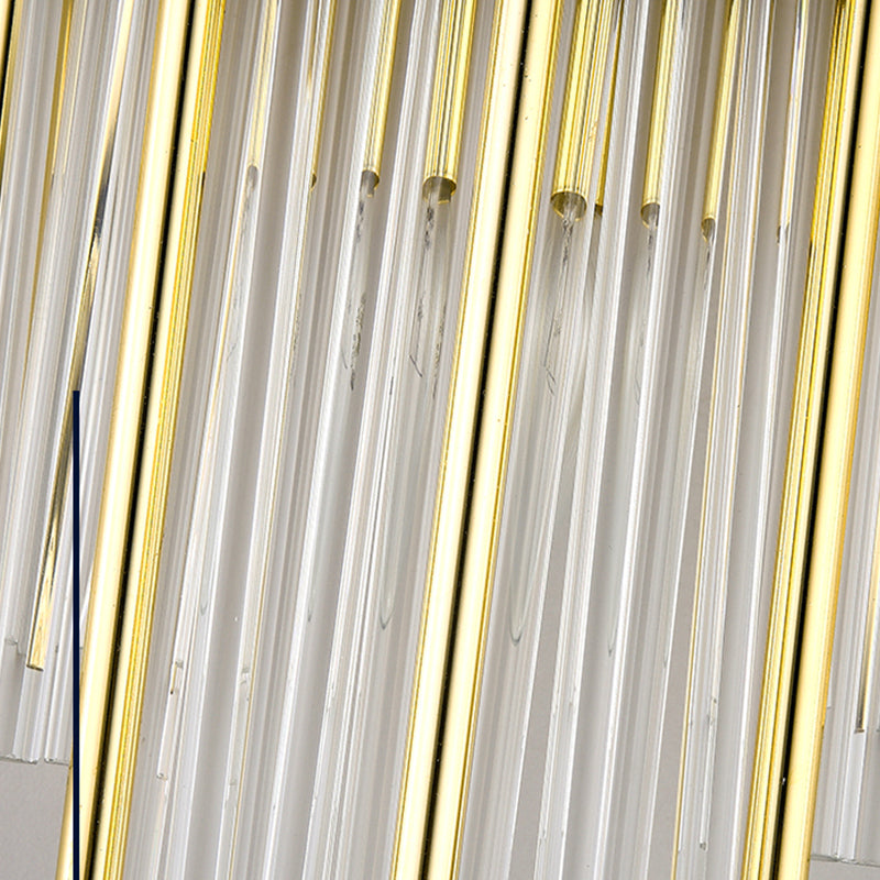 Modern Metal Wall Light Geometric 2 Lights Wall Sconce with Crystal for Bedroom