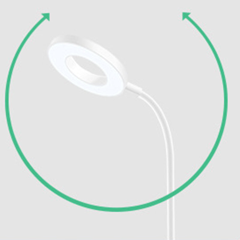 Ring LED Table Lamp Contemporary Table Lamps for Study Room with PC Shade