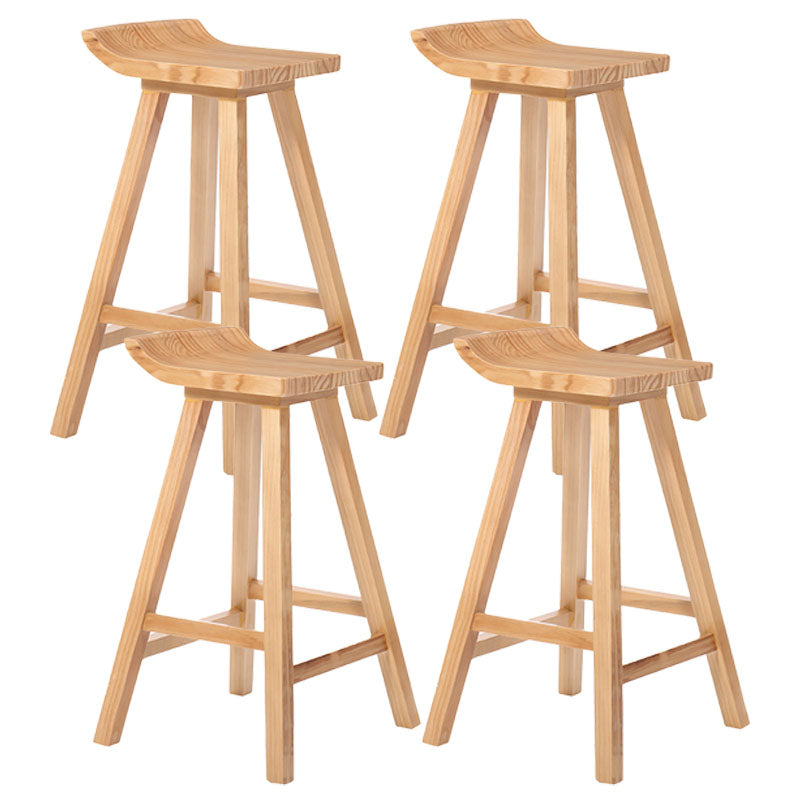 Contemporary Solid Wood Barstool Bristol Bar Stool with Footrest and Backless