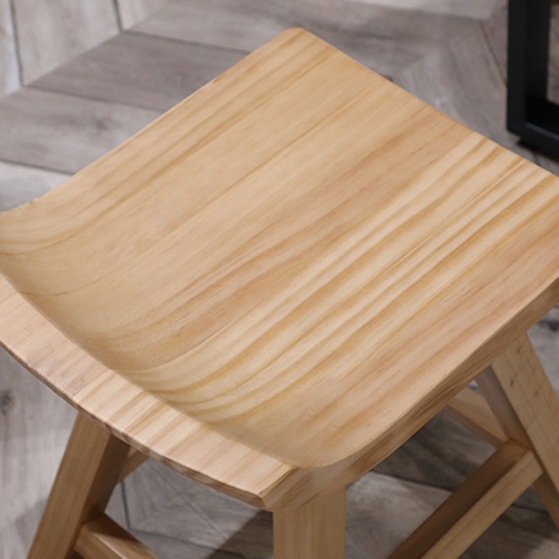 Contemporary Solid Wood Barstool Bristol Bar Stool with Footrest and Backless