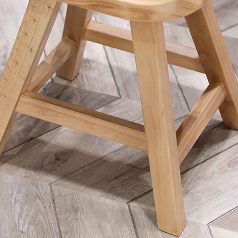 Contemporary Solid Wood Barstool Bristol Bar Stool with Footrest and Backless