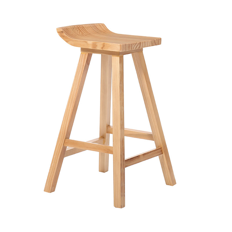Contemporary Solid Wood Barstool Bristol Bar Stool with Footrest and Backless