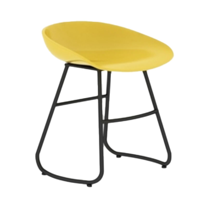 Modern Armless Backrest Counter Stool Iron Dessert Shop Bar Stool with Plastic Seat