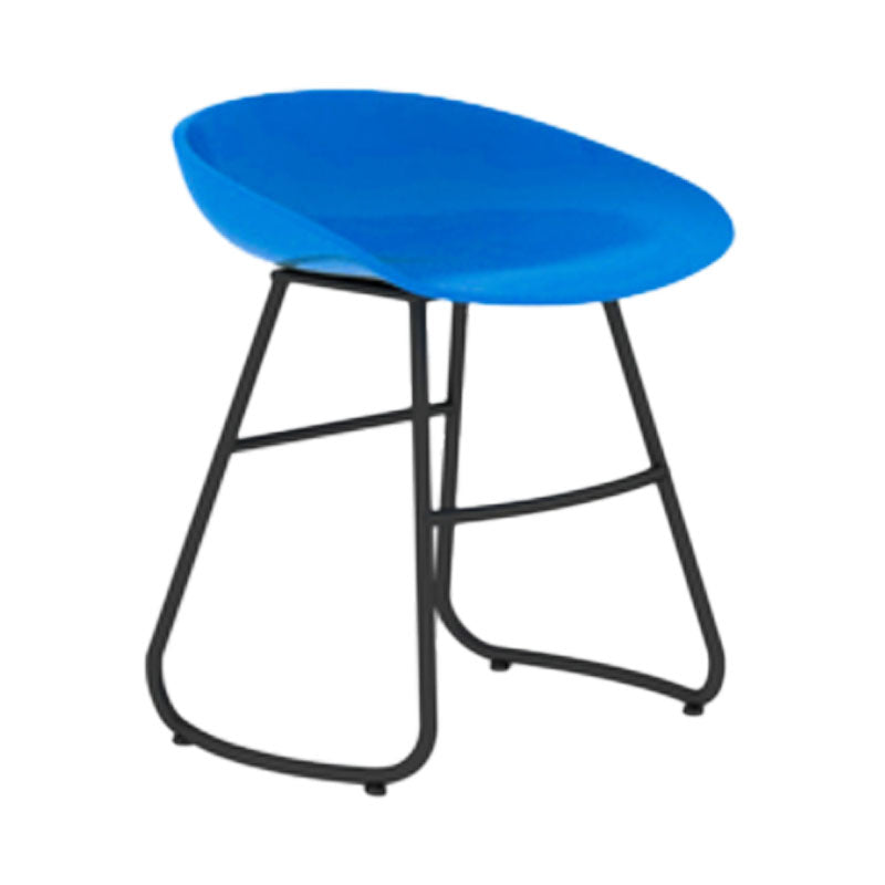 Modern Armless Backrest Counter Stool Iron Dessert Shop Bar Stool with Plastic Seat