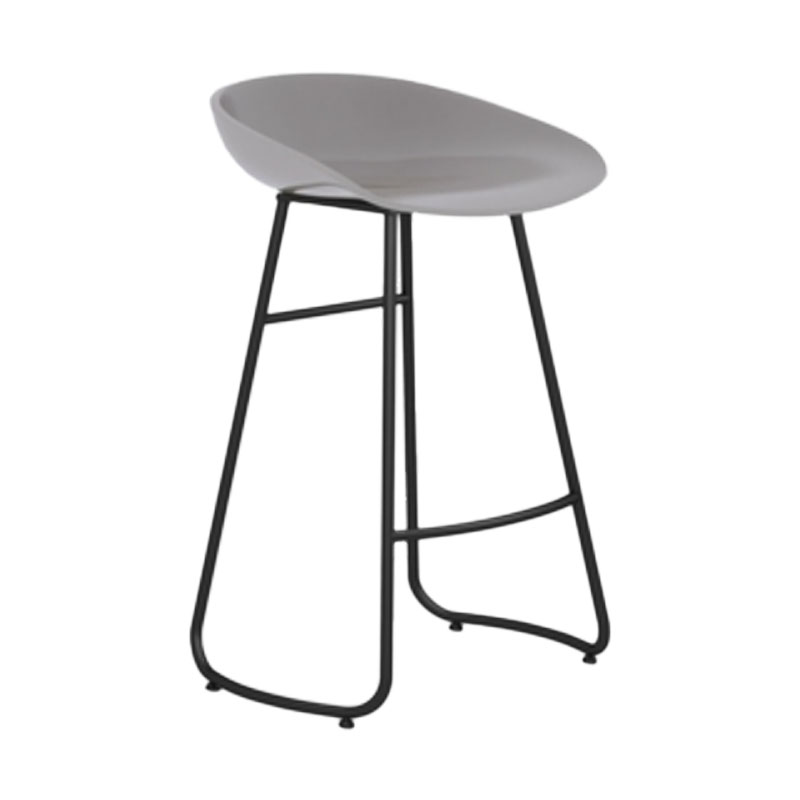 Modern Armless Backrest Counter Stool Iron Dessert Shop Bar Stool with Plastic Seat