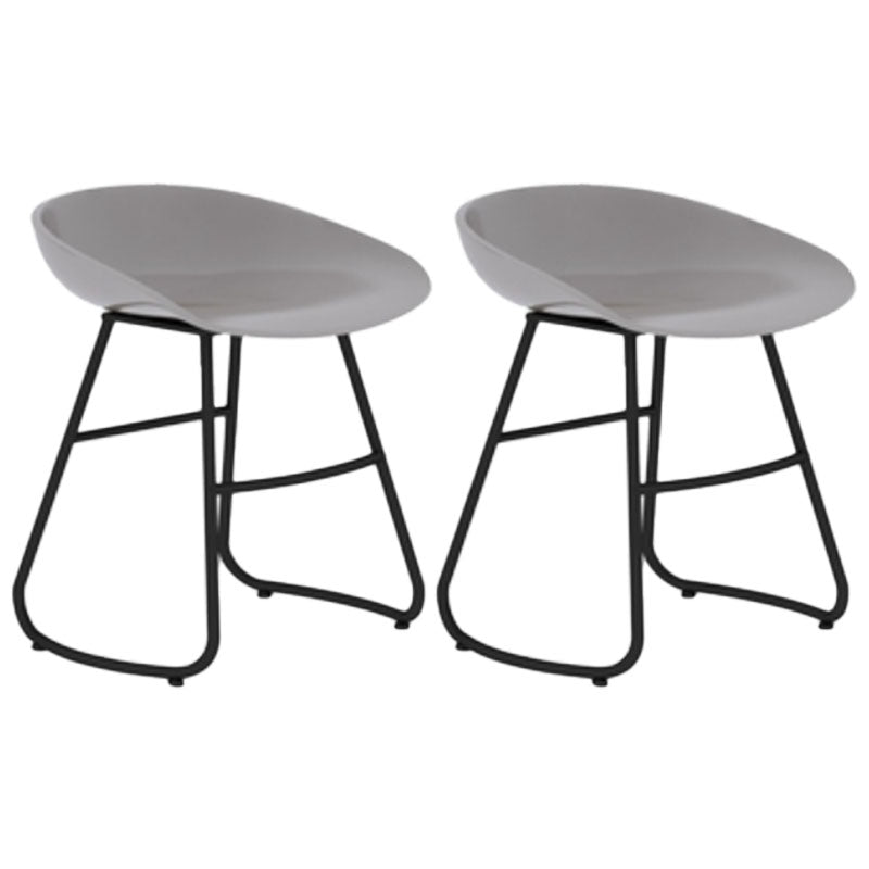 Modern Armless Backrest Counter Stool Iron Dessert Shop Bar Stool with Plastic Seat
