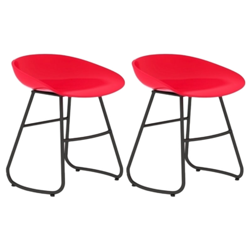 Modern Armless Backrest Counter Stool Iron Dessert Shop Bar Stool with Plastic Seat