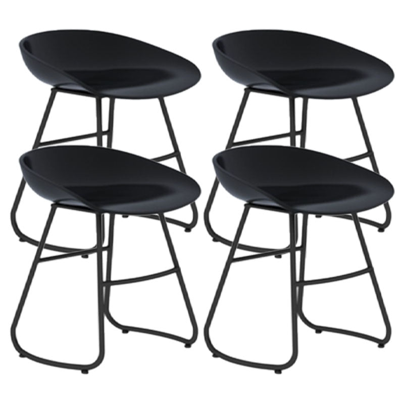 Modern Armless Backrest Counter Stool Iron Dessert Shop Bar Stool with Plastic Seat