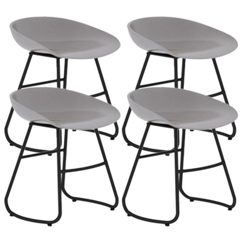 Modern Armless Backrest Counter Stool Iron Dessert Shop Bar Stool with Plastic Seat