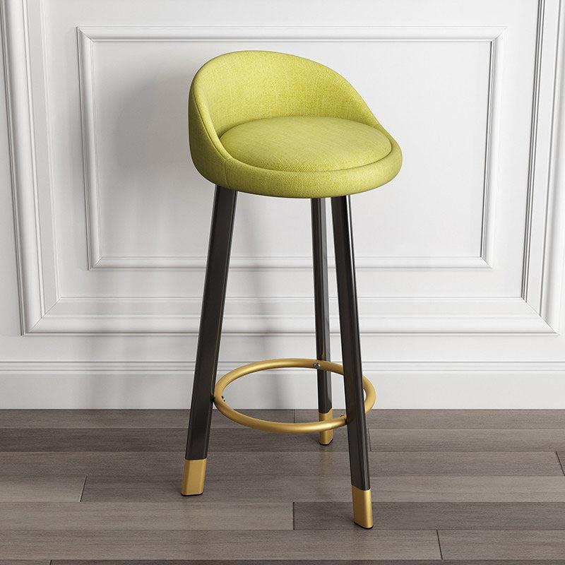 Modern Armless Backrest Counter Stool Steel Kitchen Bar Stool with Pedal, 1 Piece