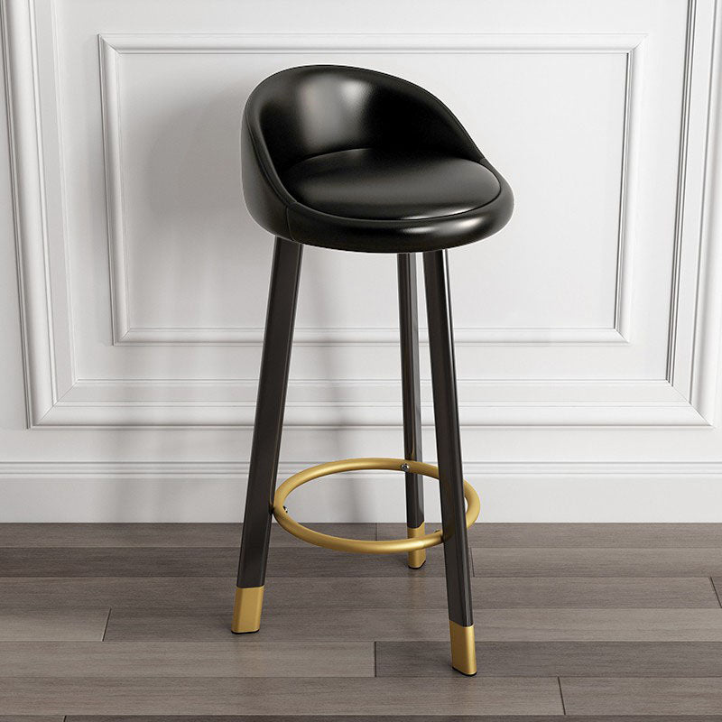 Modern Armless Backrest Counter Stool Steel Kitchen Bar Stool with Pedal, 1 Piece