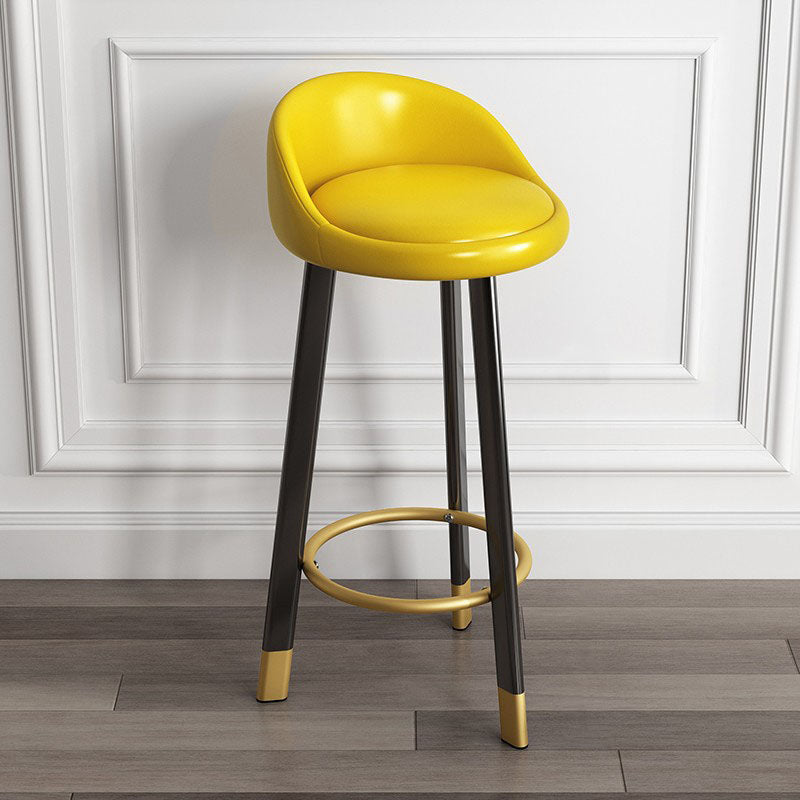 Modern Armless Backrest Counter Stool Steel Kitchen Bar Stool with Pedal, 1 Piece