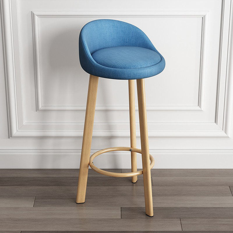 Modern Armless Backrest Counter Stool Steel Kitchen Bar Stool with Pedal, 1 Piece