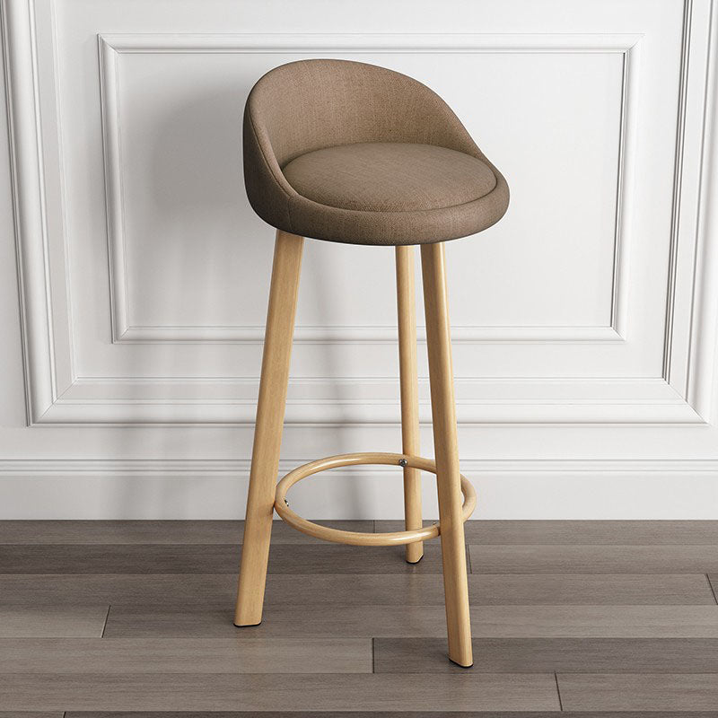 Modern Armless Backrest Counter Stool Steel Kitchen Bar Stool with Pedal, 1 Piece