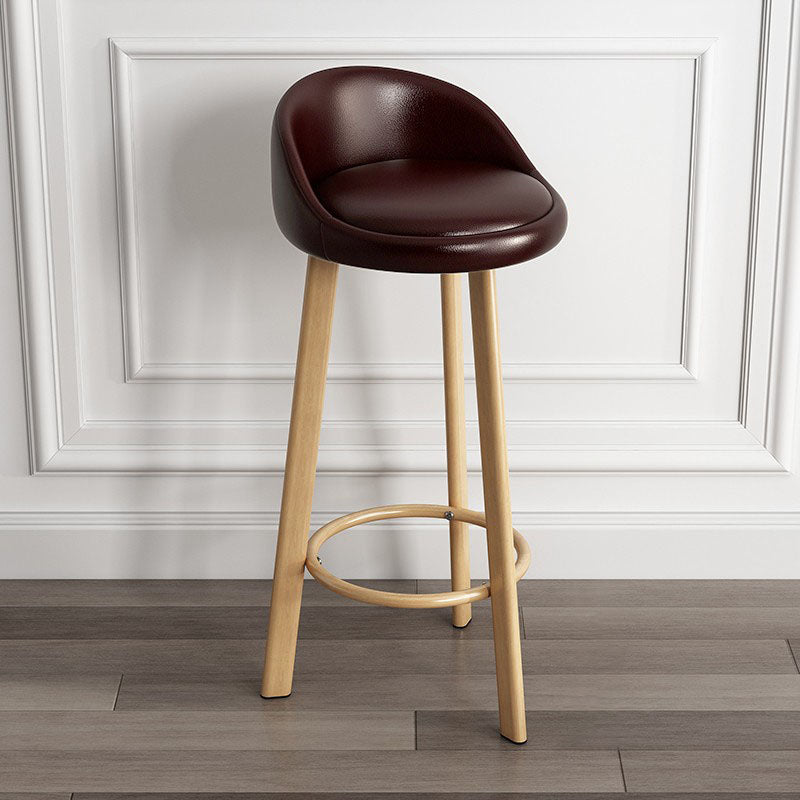 Modern Armless Backrest Counter Stool Steel Kitchen Bar Stool with Pedal, 1 Piece