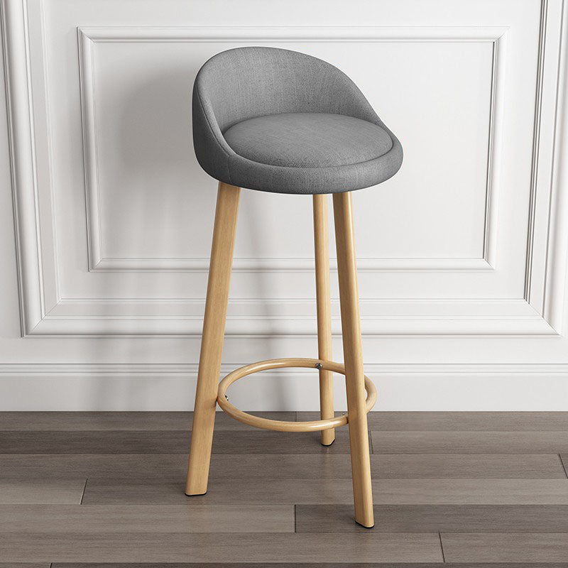 Modern Armless Backrest Counter Stool Steel Kitchen Bar Stool with Pedal, 1 Piece