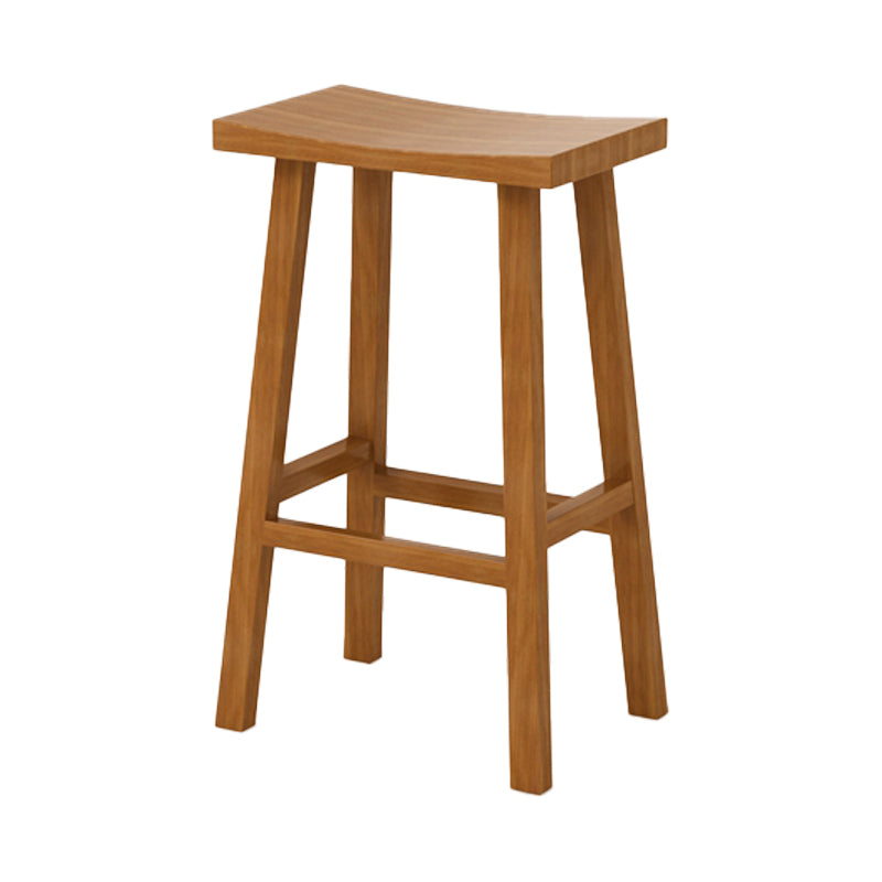 Moderner, armloser, rückenfreier Thekenhocker aus Holz, Küchen-Barhocker mit Holzsitz und Pedal
